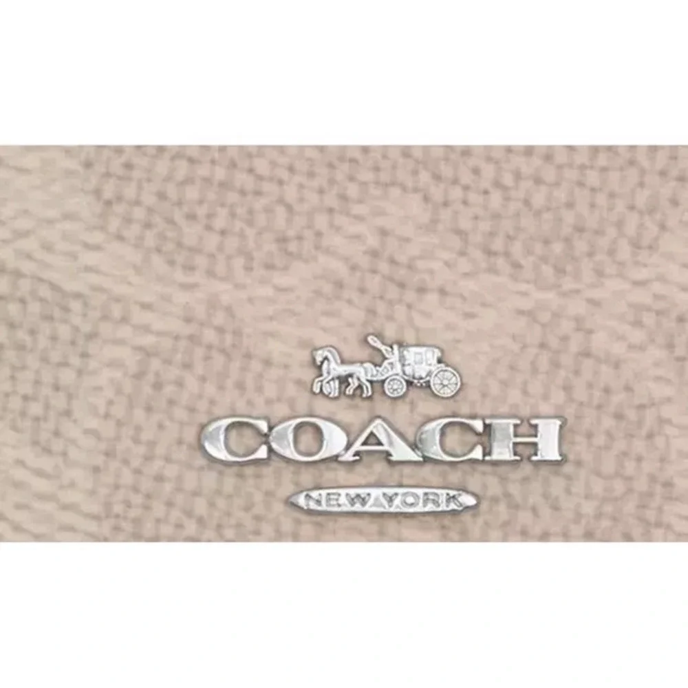 Coach Card Holder Khaki Signature‎ Slim ID CH415 Leather NWT